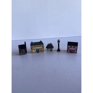 The Cat's Meow Wood Village Shelf Sitters Mixed Lot of 5